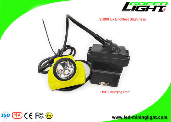 چراغ درپوش ماینر LED با ظرفیت 13600 MAh IP68 ضد آب 25000 لوکس لامپ معدنچی زغال سنگ