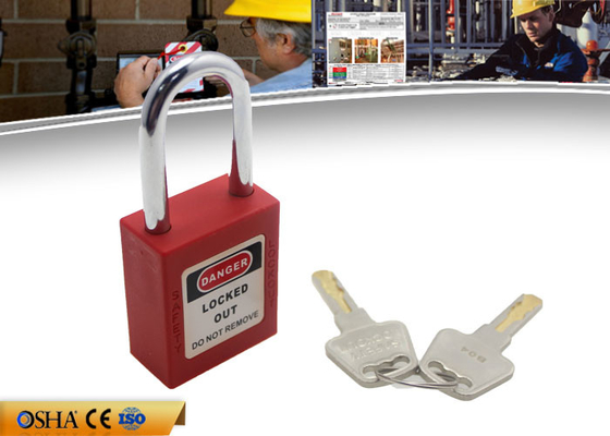 قفل قفل ایمنی بند کوتاه قرمز ZC-G01 ، قید فولاد بدنه ABS