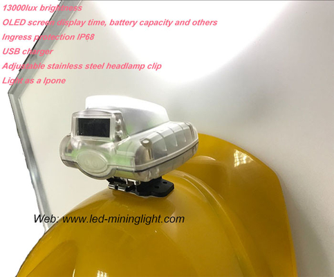 چراغ معدن LED بی سیم IP68 Miners چراغ کلاه سخت برای کار در معادن زیرزمینی ایمنی