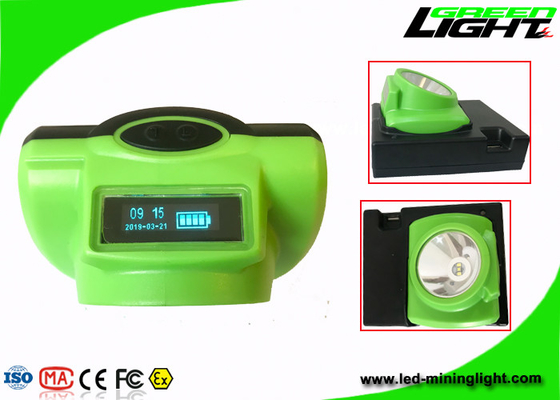 صفحه نمایش OLED ایمنی پرتو PC شارژ USB 13000lux LED Mining Light با دکمه فشار