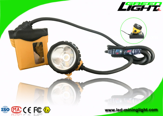 چراغ های LED کلاه سخت معدن ضد آب IP68 3.7V 25000lux روشنایی 1200 چرخه باتری