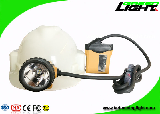 چراغ های LED کلاه سخت معدن ضد آب IP68 3.7V 25000lux روشنایی 1200 چرخه باتری