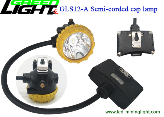 چراغ درپوش معدن نیمه سیم دار GLS12-A 6.8Ah باتری لیتیوم پلیمر 25000lux روشنایی قوی با جام نور آلومینیوم