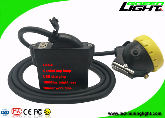 چراغ درپوش معدن LED سیم دار 10000 Lux چراغ پشتی شارژ پشتیبان 18 ساعت زمان کار