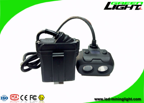 Super Light 150000lux Mining Cap Cap چراغ دو پرتو ذغال سنگ معدن سخت صفحه نمایش OLED