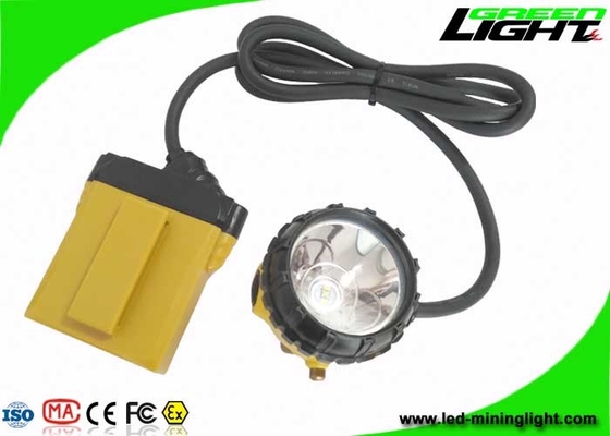 چراغ درپوش معدن 25000Lux چراغ 1200 چرخه باتری با عملکرد هشدار کم انرژی را نشان می دهد
