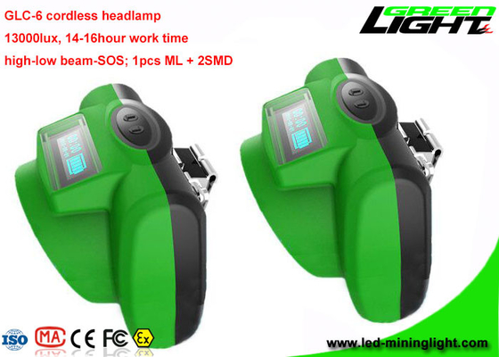 چراغ های معدن زغال سنگ LED بی سیم چراغ های جلو با آب با قدرت بالا باتری لیتیوم یون