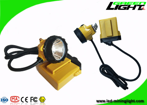 چراغ جلو کلاه سخت معدن GL12-A 25000lux IP68 ضد آب 10.4 آمپر هشدار کم مصرف