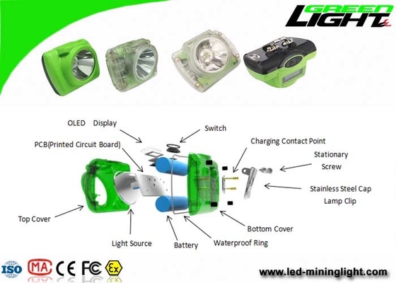 باتری قابل شارژ 6.8Ah باتری قابل شارژ LED Light Coal Miners Lamp با صفحه نمایش OLED