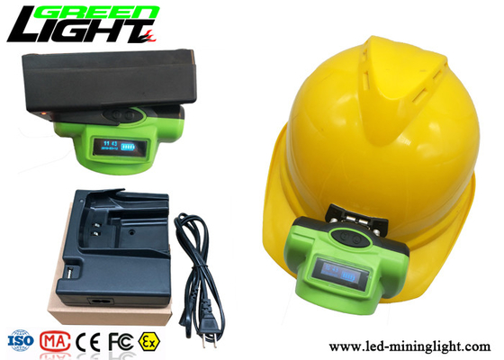 ABS / PC LED Miners Cap Lamp 13000lux پشتیبانی از شارژ سریع USB با صفحه OLED