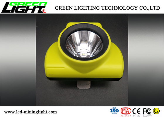 چراغ ایمنی LED Miners Cap Lamp 18000lux 385lum IP68 مواد مقاوم در برابر ضربه پوسته