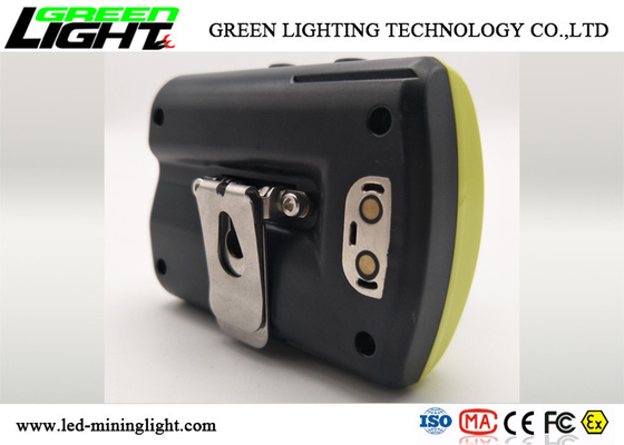 چراغ ایمنی LED Miners Cap Lamp 18000lux 385lum IP68 مواد مقاوم در برابر ضربه پوسته