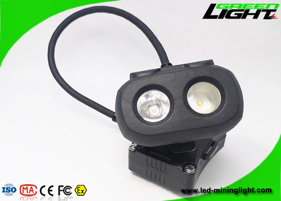 334lum صفحه نمایش OLED LED معدنچیان Cap Lamp دو پرتو USB شارژ 10.4Ah