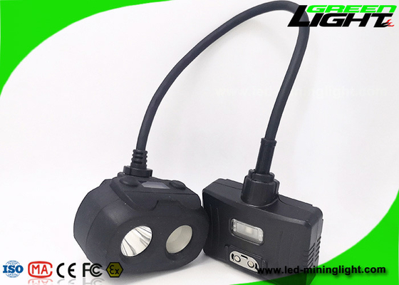 334lum صفحه نمایش OLED LED معدنچیان Cap Lamp دو پرتو USB شارژ 10.4Ah