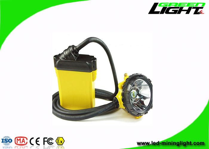 25000Lux 10.4Ah سیم لامپ درپوش معدن چراغ های جلو معدن زیرزمینی آلومینیوم جام روشنایی