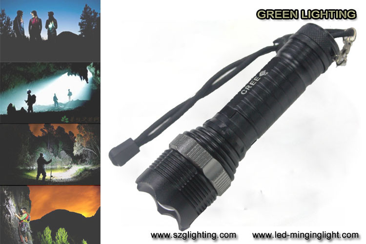 مشعل LED شارژی GL-F002 XML-T6 ، چراغ قوه LED 10W 1200 Lumen Cree