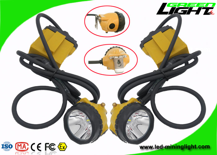 چراغ های LED کلاه سخت معدن قابل شارژ IP68 Water Proof 25000lux با ظرفیت 10.4Ah