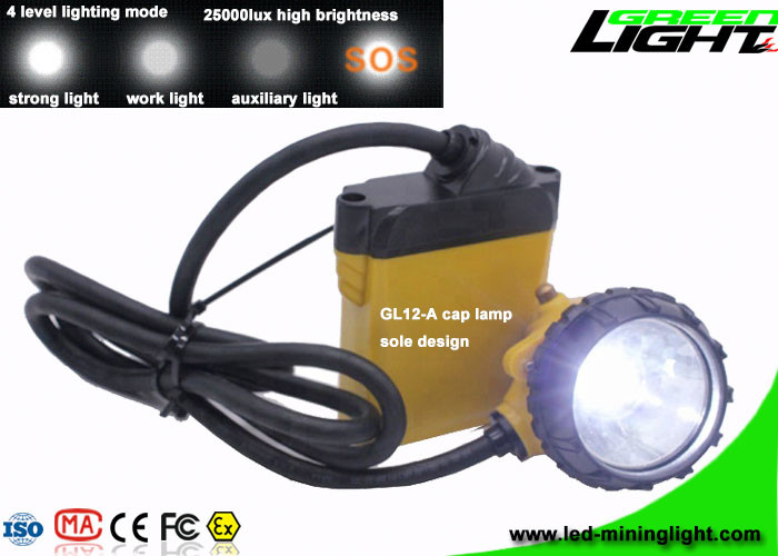 چراغ های معدن ذغال سنگ زیرزمینی قابل شارژ 25000 Lux چراغ های ضد آب 2A شارژ پشتیبانی جریان SOS