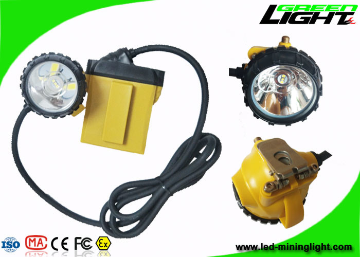 چراغ جلو کلاه سخت معدن GL12-A 25000lux IP68 ضد آب 10.4 آمپر هشدار کم مصرف