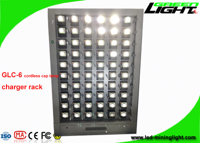 GLC-6 Single Side 60 Units Wireless LED Miners Cap Lamp Charging Station 110V-240V