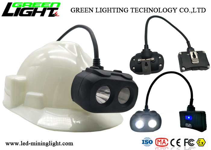 Double Lighting LED Miners Cap Lamp 10000lux 6.8Ah باتری با صفحه نمایش بزرگ OLED