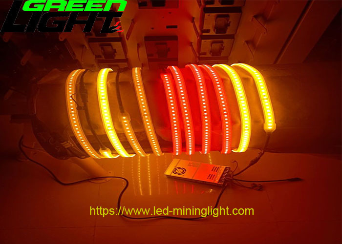 چراغ‌های نواری LED انعطاف‌پذیر 1100 لومن/متر 24 ولت سیلیکونی زیرزمینی 5050 RGB چراغ‌های نواری LED تغییر رنگ برای فضای باز